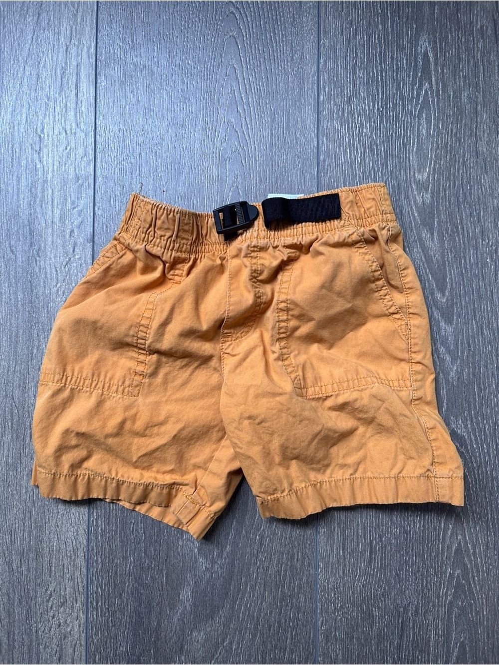 Carter's Orange Elastic-Waist Shorts with Black Belt